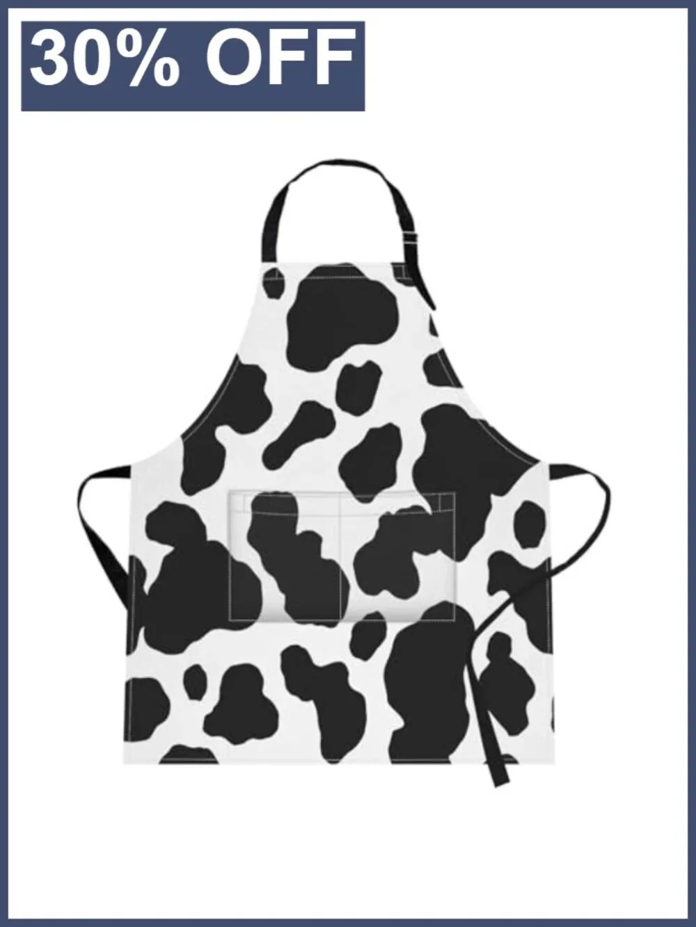 Waterproof Polyester Bib Apron with Pockets Adjustable for Cooking Baking